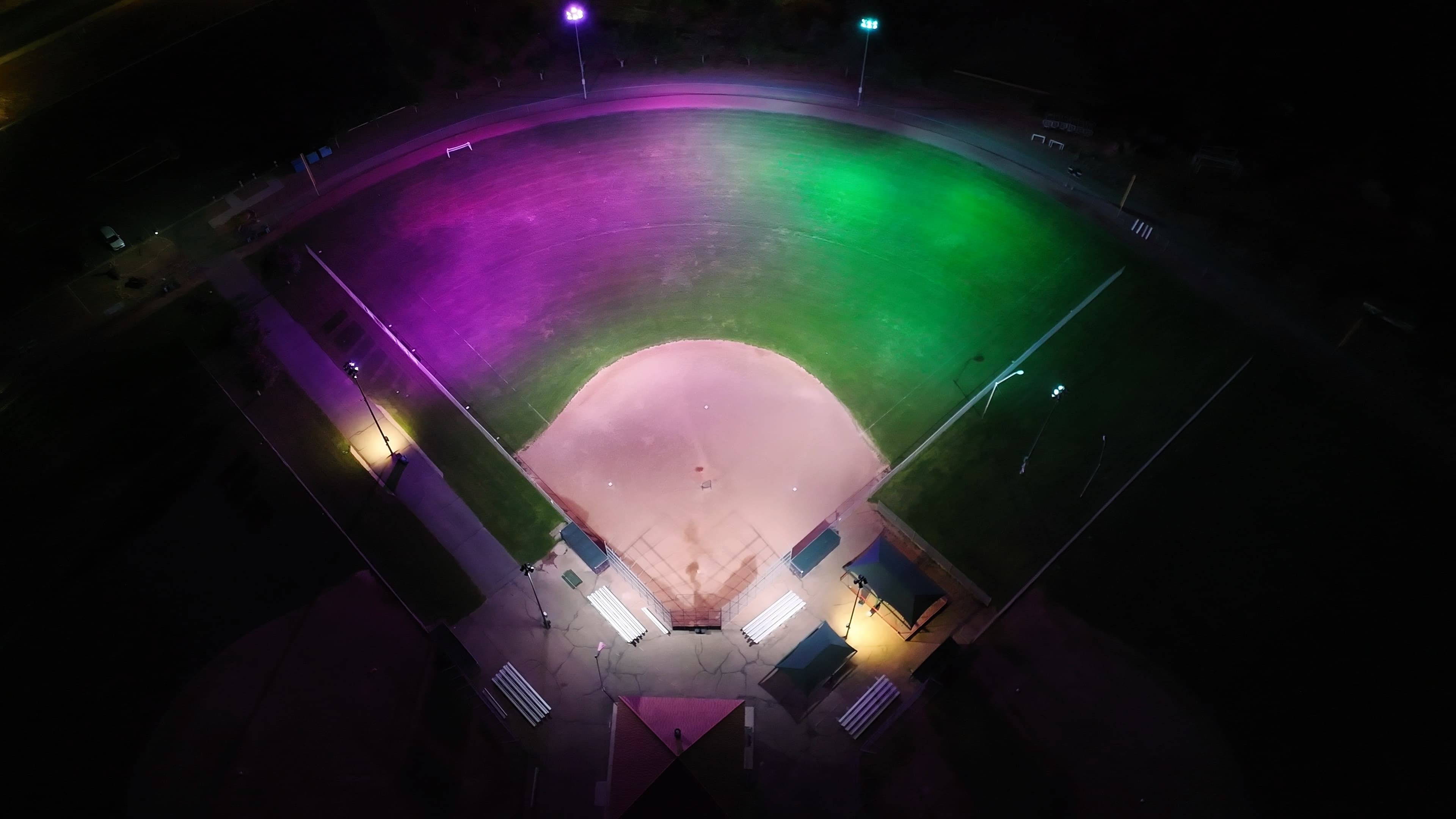 new baseball colored lighting